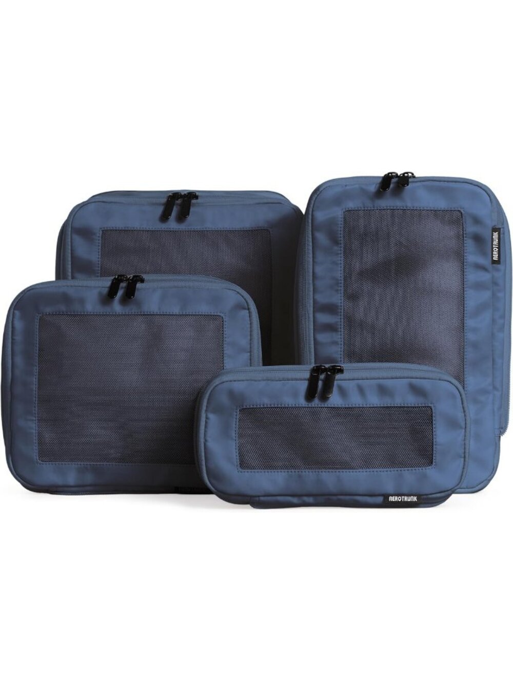 4-Pack Compression Packing Cubes for Travel - Space-Saving, Lightweight, Dark